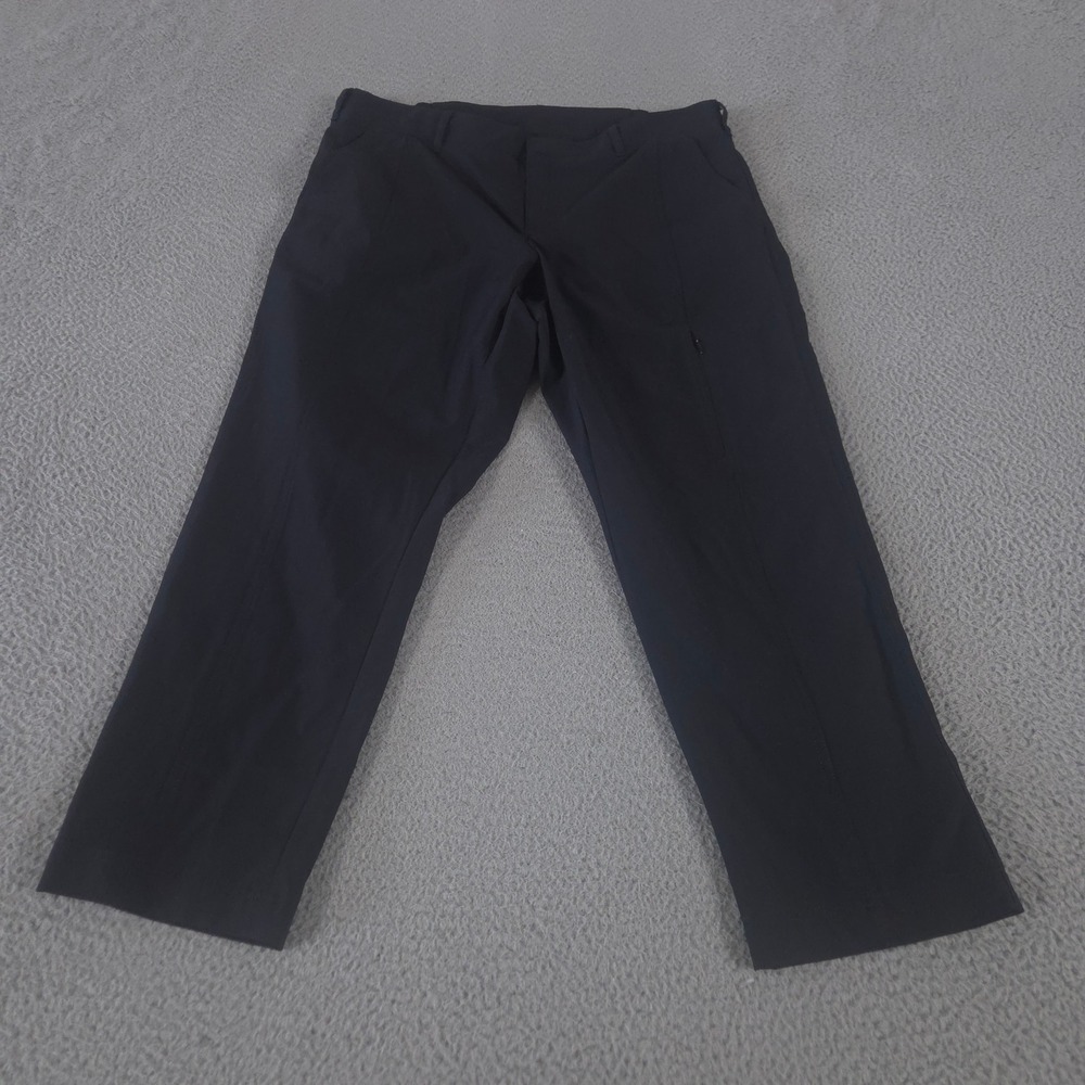 Kirkland Signature Pants Women 12 Black Travel Straight Leg Nylon Stretch Hiking